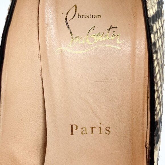 Christian Louboutin Bianca 120 Python Round Tpe Platform Stiletto High Heels - Picture 5 of 8